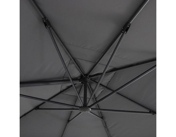 Parasol déporté rectangulaire gris foncé inclinable 4 x 3 m - Brico Dépôt