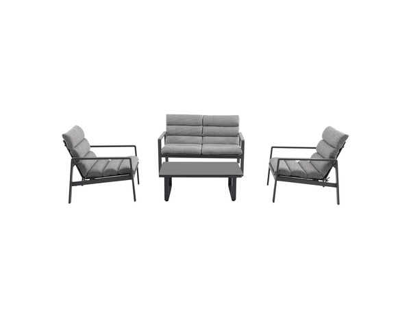 Salon de jardin 4 places acier gris TILIO - Marque BLOOMA - Brico Dépôt