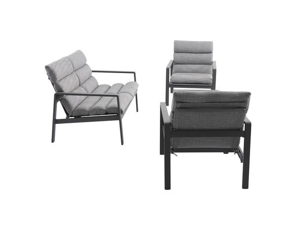 Salon de jardin 4 places acier gris TILIO - Marque BLOOMA - Brico Dépôt