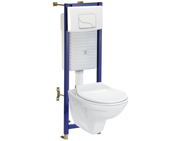 Pack WC suspendu avec bâti-support acier renforcé réglable BASIA – H. 110-120 x L. 35 x P. 24,5 cm - Siamp - Brico Dépôt