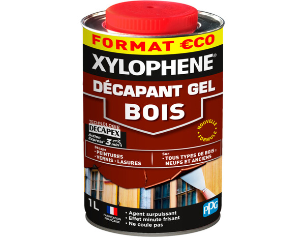 Décapant bois gel pour peintures, vernis et lasures 1 L - Xylophene - Brico Dépôt