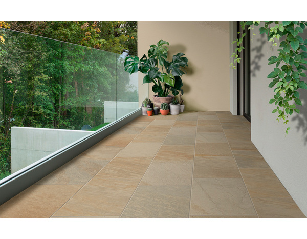 Carrelage extérieur grès cérame émaillé beige R10 - 31 x 62 cm - Brico Dépôt