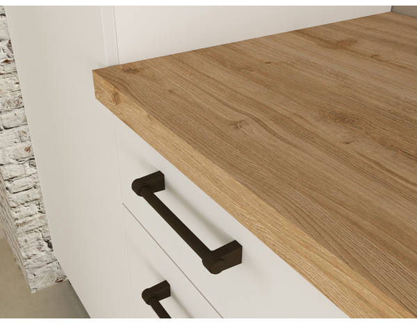 Cuisine équipée blanc brillant électroménager inclus LUNA 270 cm - Brico Dépôt