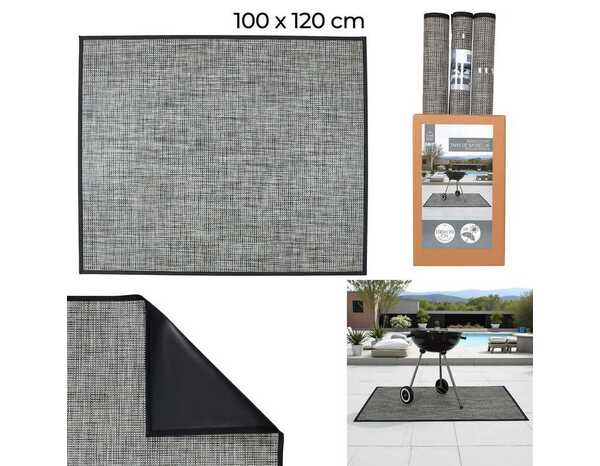 Tapis de protection barbecue gris noir 100 x 120 cm - Brico Dépôt