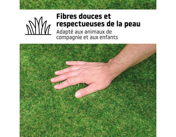Gazon artificiel vert fibres 25 mm drainage rapide 1 x 4 m - Brico Dépôt