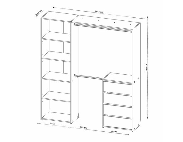 Kit dressing effet chêne KARISMA 200 x 181,5 cm - Brico Dépôt