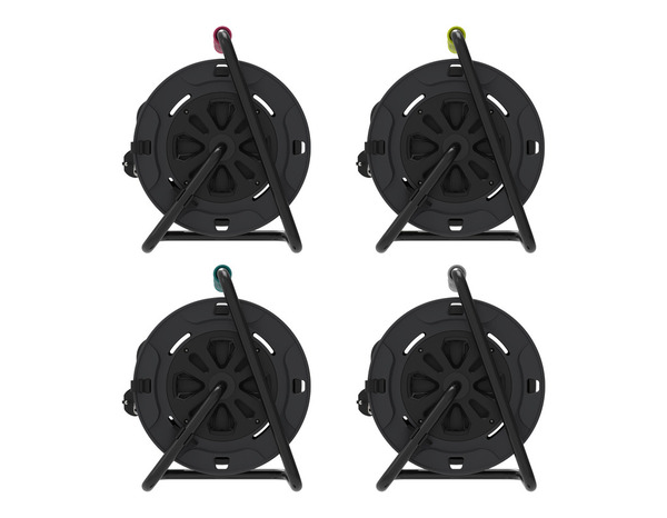 Enrouleur câble 15 m avec protection thermique 4 prises 16 A intérieur NF - Brico Dépôt