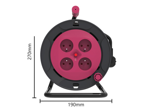 Enrouleur câble 15 m avec protection thermique 4 prises 16 A intérieur NF - Brico Dépôt