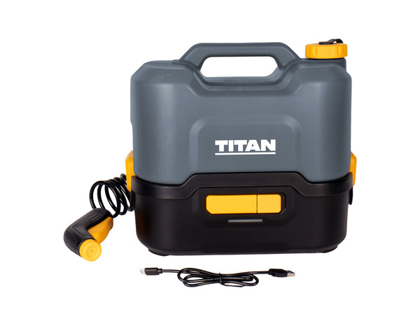 Pulvérisateur batterie 12 V 8 L pression 5 à 7 bars tuyau 3 m - Titan - Brico Dépôt