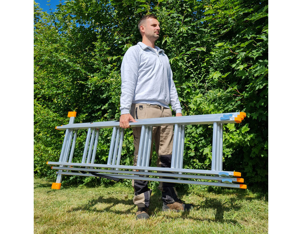 Échelle transformable aluminium 3 x 6 barreaux 4 positions H. 3,67 m - MAGNUSSON - Brico Dépôt