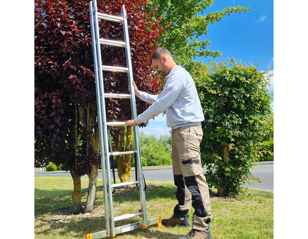 Échelle transformable aluminium 2 x 8 barreaux 3 positions H. 3.4 m - MAGNUSSON - Brico Dépôt