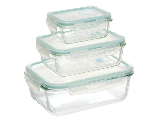 Lot de 3 boîtes de conservation en verre hermétiques gigognes - Brico Dépôt