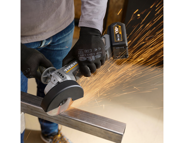 Meuleuse d’angle sans fil 18 V 125 mm vitesse variable 2500–11500 tr/min - Titan - Brico Dépôt