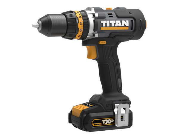Perceuse visseuse à percussion sans fil 18 V 2 vitesses batterie 2 Ah - Titan - Brico Dépôt