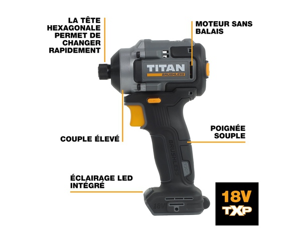 Visseuse à chocs sans fil 18 V brushless 220 Nm - Titan - Brico Dépôt