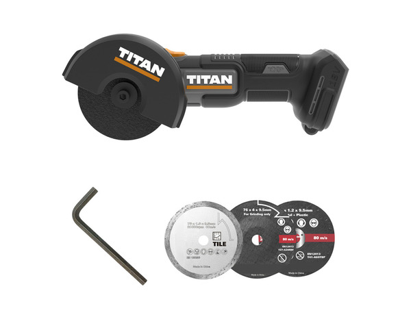 Mini scie circulaire sans fil 18 V lame 76 mm profondeur de coupe 13 mm - Titan - Brico Dépôt