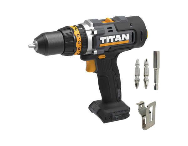 Perceuse visseuse à percussion sans fil 18 V 2 vitesses - Titan - Brico Dépôt