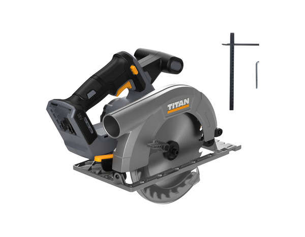Scie circulaire sans fil 18 V diamètre 165 mm profondeur coupe 55 mm - Titan - Brico Dépôt