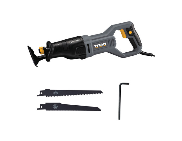 Scie sabre filaire 850 W vitesse variable course 25 mm coupe bois 100 mm - Titan - Brico Dépôt