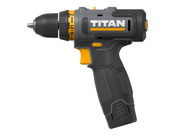 Perceuse visseuse sans fil 12 V mandrin 10 mm couple 30 Nm - Titan - Brico Dépôt