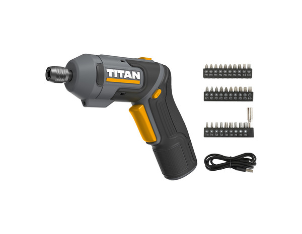 Tournevis électrique sans fil 3,6 V avec 29 embouts - Titan - Brico Dépôt