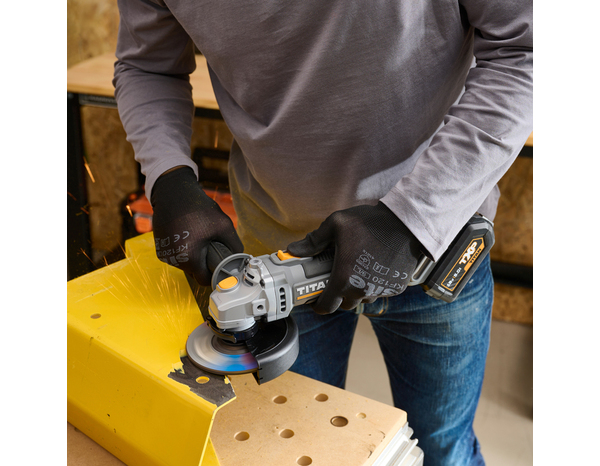 Meuleuse d’angle sans fil 18 V 125 mm vitesse variable 2500–11500 tr/min - Titan - Brico Dépôt