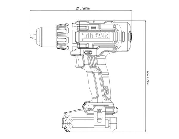 Perceuse visseuse sans fil 18 V 50 Nm 2 vitesses - Titan - Brico Dépôt