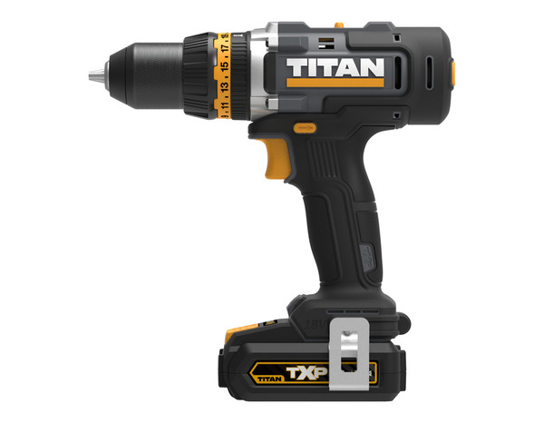 Perceuse visseuse à percussion sans fil 18 V 2 vitesses batterie 2 Ah - Titan - Brico Dépôt