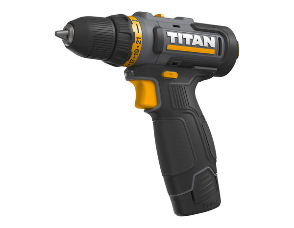 Perceuse visseuse sans fil 12 V mandrin 10 mm couple 30 Nm - Titan - Brico Dépôt