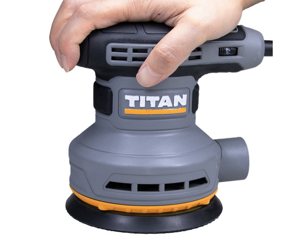 Ponceuse excentrique filaire 300 W plateau 125 mm vitesse variable 7000–13000 tr/min - Titan - Brico Dépôt