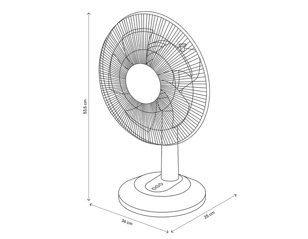 Ventilateur de table 35 W avec 3 vitesses oscillant diamètre 36 cm - Brico Dépôt