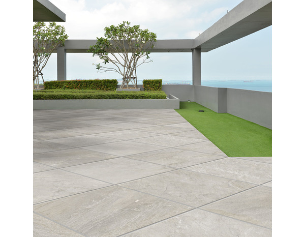 Dalle extérieur grès cérame émaillé perla NATIVA QUARTZ - 60 x 60 cm - Brico Dépôt