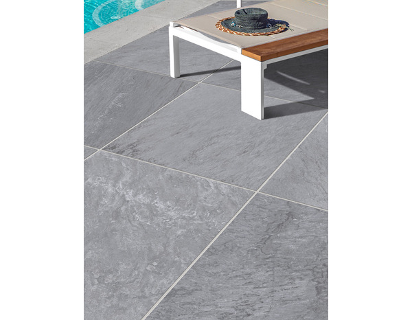 Dalle extérieur grès cérame émaillé gris NATIVA QUARTZ - 60 x 60 cm - Brico Dépôt