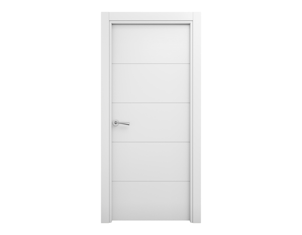 Bloc porte MDF blanc mat poussant droit 204 x 83 cm ép. 35 mm - GEOM - Brico Dépôt