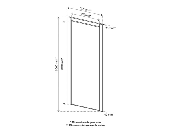 Bloc porte MDF blanc mat poussant gauche 204 x 73 cm ép. 40 mm - GEOM - Brico Dépôt