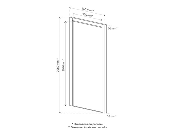 Bloc porte MDF blanc mat poussant gauche 204 x 93 cm ép. 35 mm - GEOM - Brico Dépôt