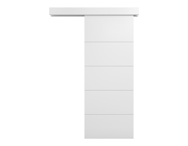 Porte coulissante MDF blanc mat 204 x 83 cm ép. 35 mm - GEOM - Brico Dépôt