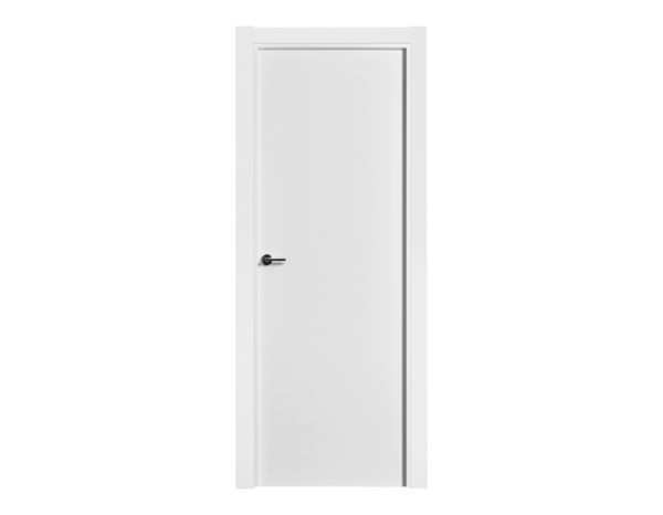 Bloc porte MDF blanc mat poussant droit 204 x 83 cm ép. 40 mm - GEOM - Brico Dépôt