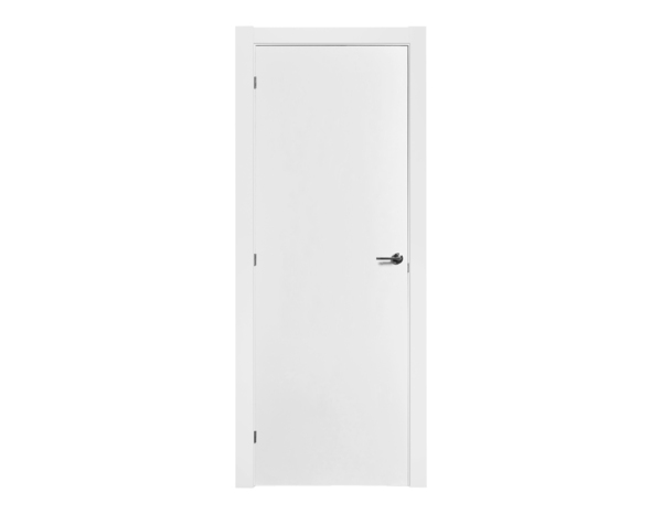 Bloc porte MDF blanc mat poussant gauche 204 x 83 cm ép. 40 mm - GEOM - Brico Dépôt