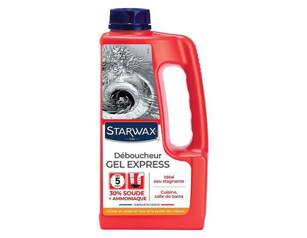 Déboucheur gel express 1l pour canalisations bouchées cuisine salle de bains - STARWAX - Brico Dépôt