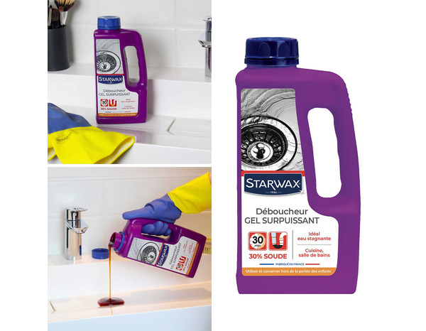 Déboucheur gel surpuissant STARWAX 1L pour canalisations eau stagnante - STARWAX - Brico Dépôt