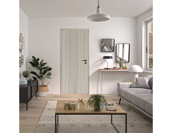 Bloc-porte alvéolaire chêne gris poussant gauche 204 x 83 cm - Brico Dépôt