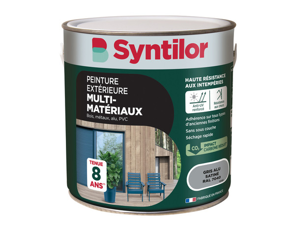 Peinture extérieure multisupport gris alu satin 2 L - Syntilor - Brico Dépôt