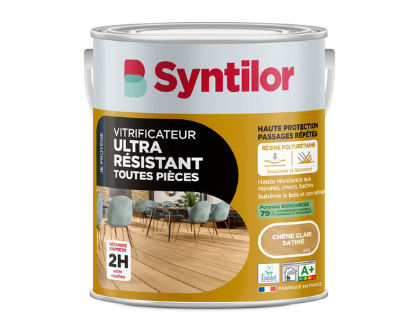 Vitrificateur parquet chêne clair satin ultra résistant 5 L - Syntilor - Brico Dépôt