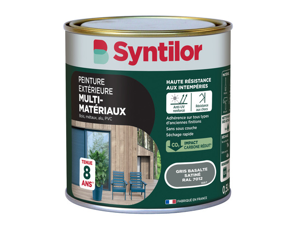 Peinture extérieure multisupport gris basalte satin 0,5 L - Syntilor - Brico Dépôt