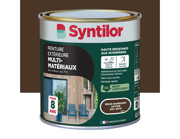 Peinture extérieure multisupport brun normand satin 0,5 L - Syntilor - Brico Dépôt