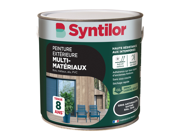 Peinture extérieure multisupport gris anthracite satinée 2 L - Syntilor - Brico Dépôt