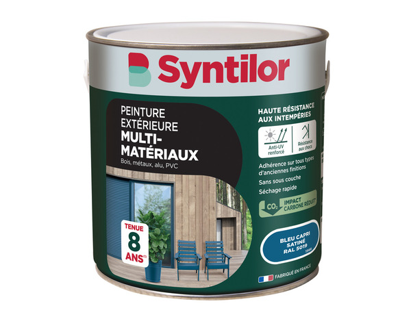 Peinture extérieure multisupport bleu capri satin 2 L - Syntilor - Brico Dépôt