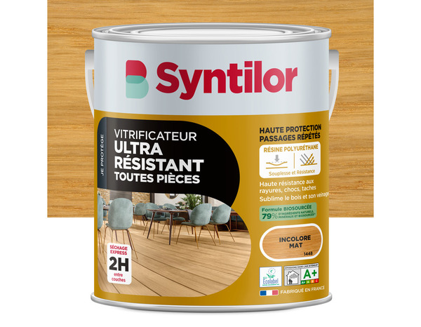Vitrificateur parquet ultra résistant incolore mat 5 L - Syntilor - Brico Dépôt
