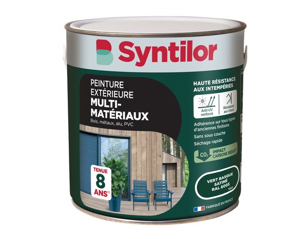 Peinture extérieure multisupport vert basque satin 0,5 L - Syntilor - Brico Dépôt